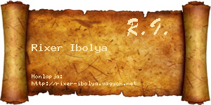 Rixer Ibolya névjegykártya